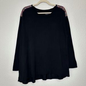 Lane Bryant Black Sequins Long Sleeves Sweater, Sz 18/20